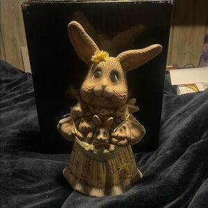 Charming Bunny Figurine with Basket